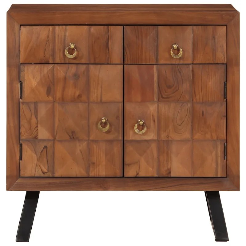 Armoire à tiroirs vintage pratique 70 x 35 x 70 cm grand espace de rangement ambiance rétro en bois acacia 02_0047282