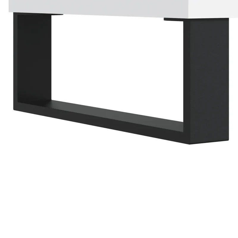 Armoire à disques pratique style industriel 85 x 38 x 48 cm en bois d'ingénierie blanc 02_0049115