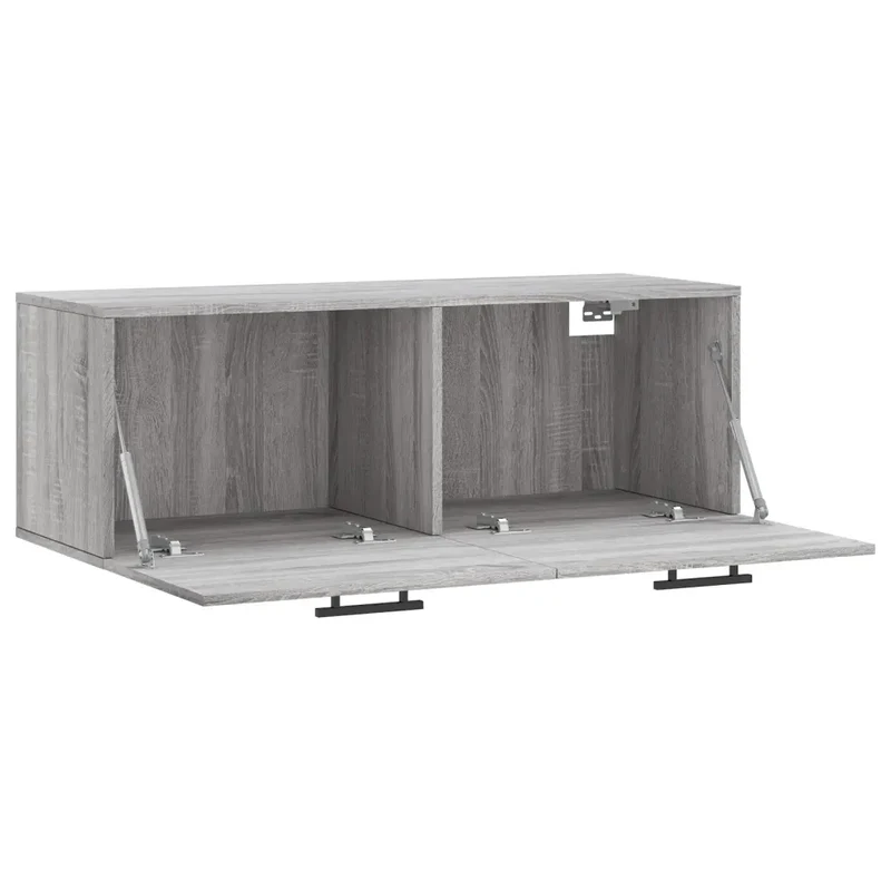 Armoire murale flottante en bois d'ingénierie sonoma gris 100 x 36,5 x 35 cm avec grand espace de rangement style moderne 02_0048897