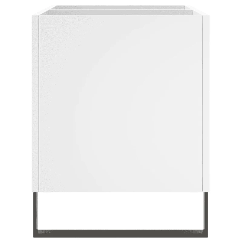 Armoire à disques classique rangement vinyles 74,5 x 38 x 48 cm en bois d'ingénierie blanc 02_0049133