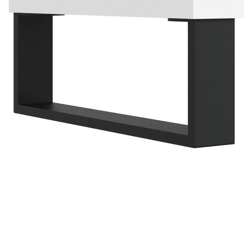 Armoire à disques classique rangement vinyles 74,5 x 38 x 48 cm en bois d'ingénierie blanc 02_0049133