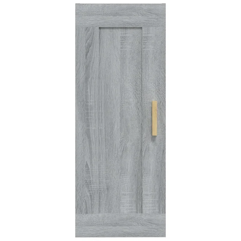 Armoire murale de rangement moderne fixée au mur 35 x 34 x 90 cm en bois d'ingénierie gris 02_0048330