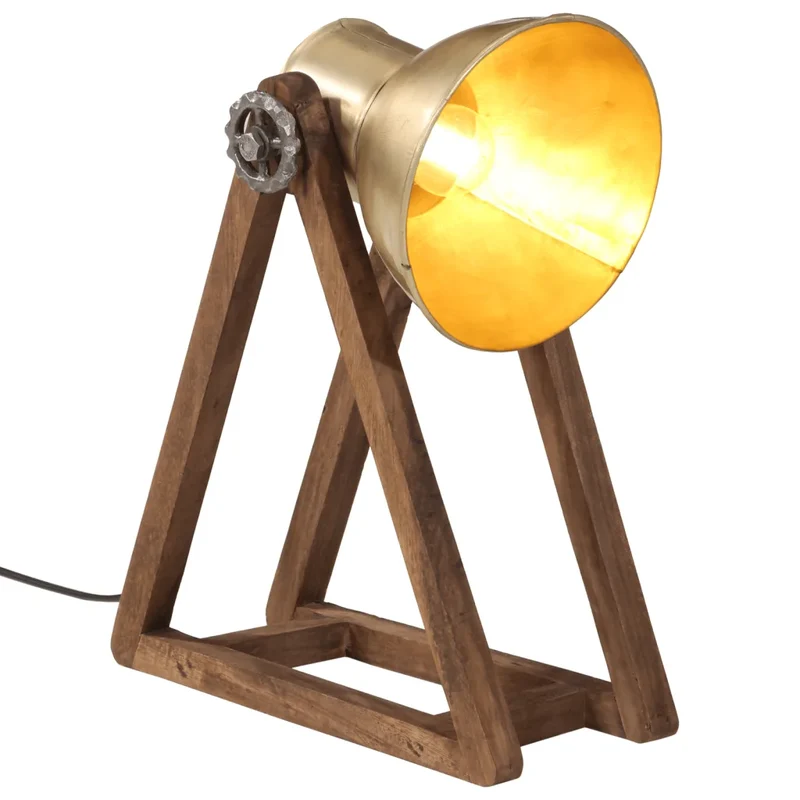Lampe de bureau style industriel finition laiton antique 30 x 17 x 40 cm ambiance unique en fer 02_0047517