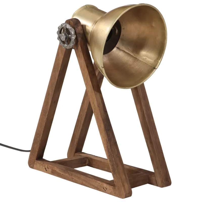 Lampe de bureau style industriel finition laiton antique 30 x 17 x 40 cm ambiance unique en fer 02_0047517