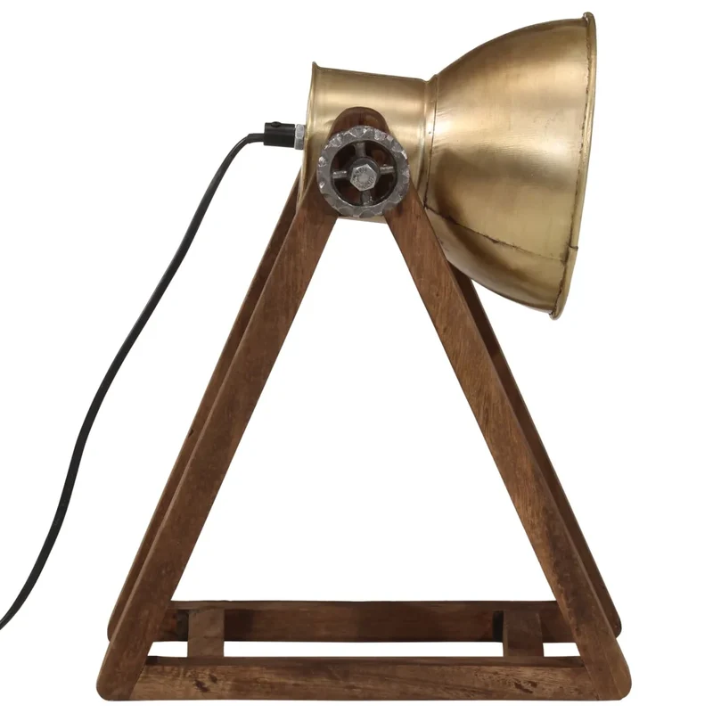 Lampe de bureau style industriel finition laiton antique 30 x 17 x 40 cm ambiance unique en fer 02_0047517