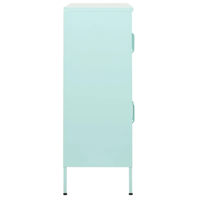 Armoire de rangement 80 x 35 x 101 cm avec étagères réglables moderne séjour en acier menthe 02_0046831