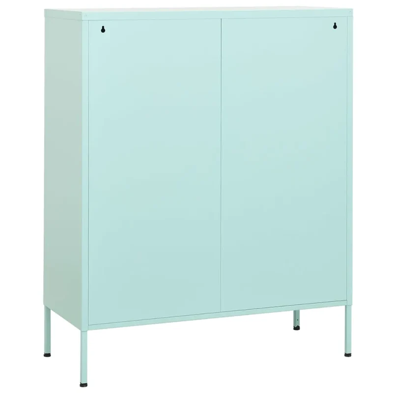 Armoire de rangement 80 x 35 x 101 cm avec étagères réglables moderne séjour en acier menthe 02_0046831
