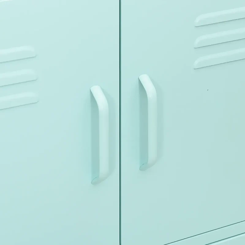 Armoire de rangement 80 x 35 x 101 cm avec étagères réglables moderne séjour en acier menthe 02_0046831