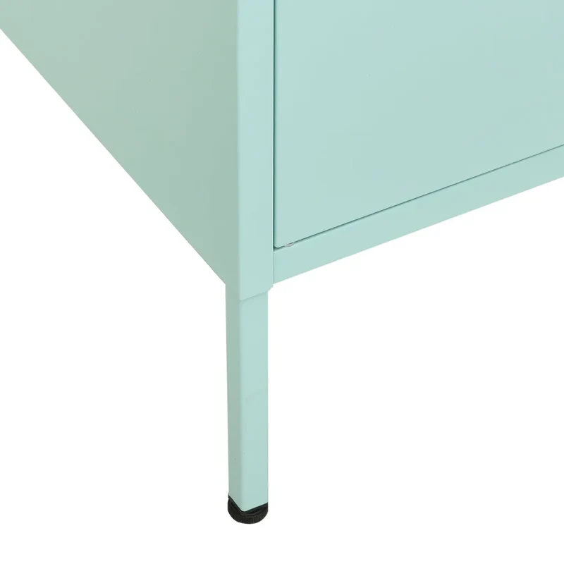 Armoire de rangement 80 x 35 x 101 cm avec étagères réglables moderne séjour en acier menthe 02_0046831