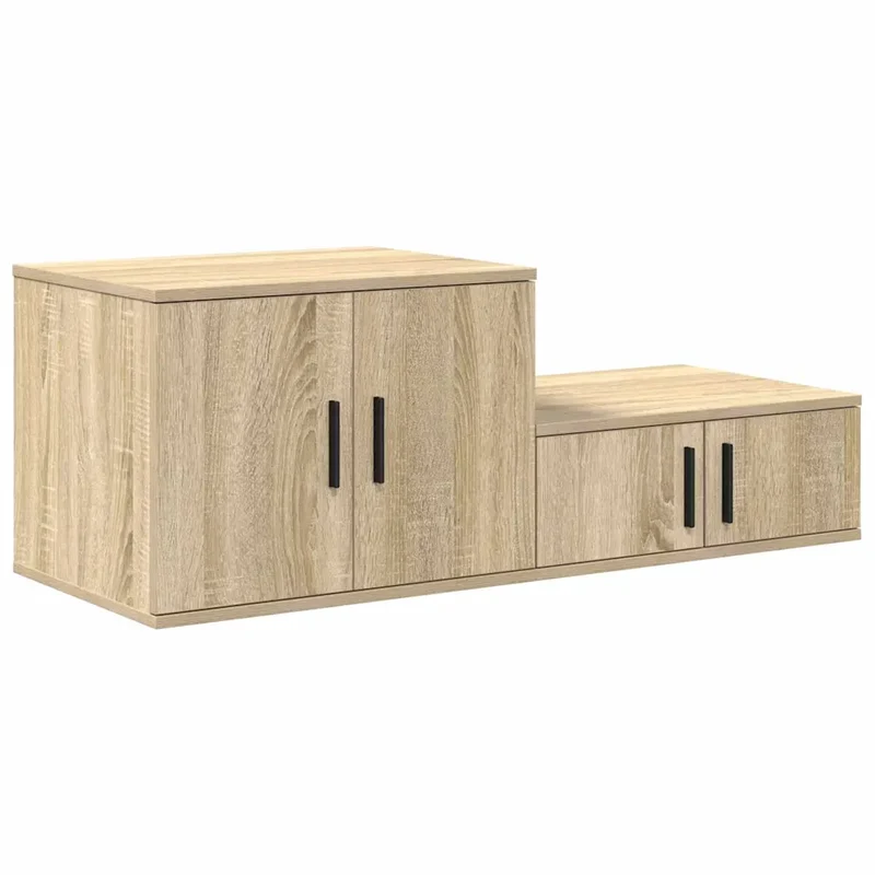 Armoire de rangement moderne fonctionnelle 127 x 41 x 40 cm en bois d'ingénierie chêne sonoma 02_0052104