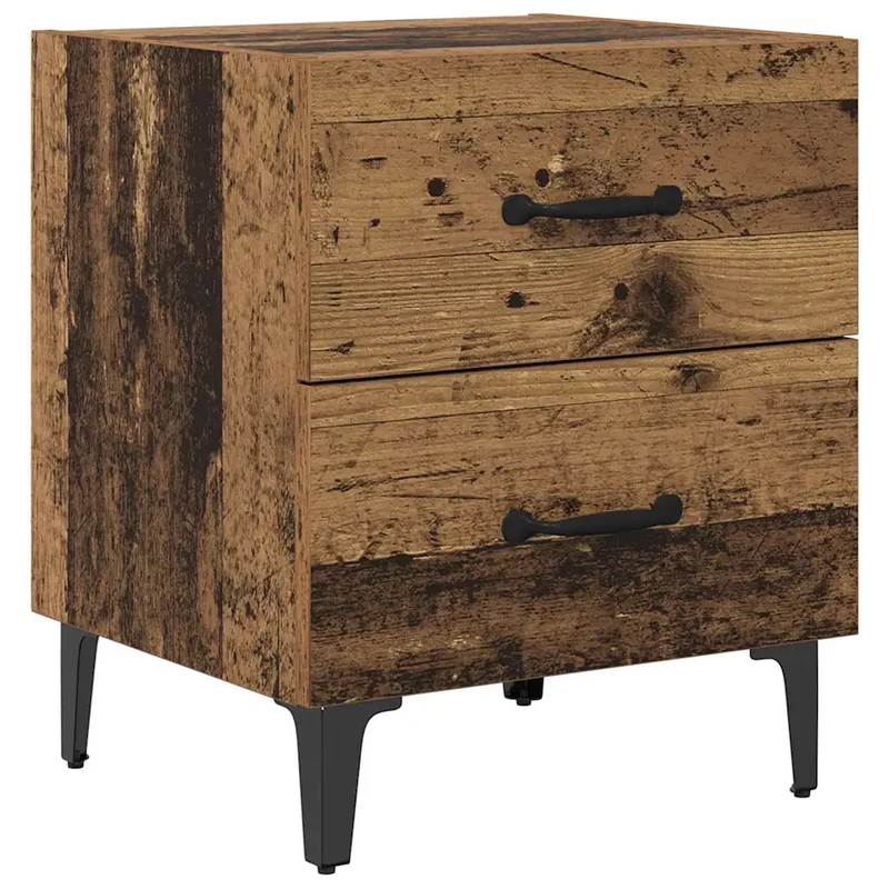 Table de chevet rustique avec tiroir 40 x 35 x 47 cm ergonomique pour rangement chambre en bois ancien 02_0052682