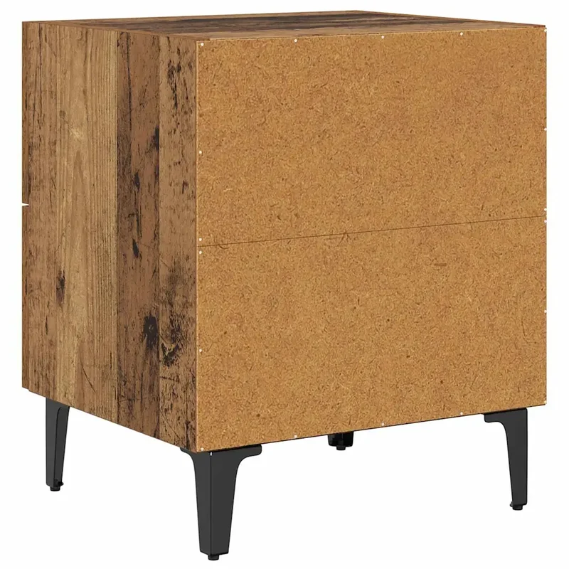 Table de chevet rustique avec tiroir 40 x 35 x 47 cm ergonomique pour rangement chambre en bois ancien 02_0052682