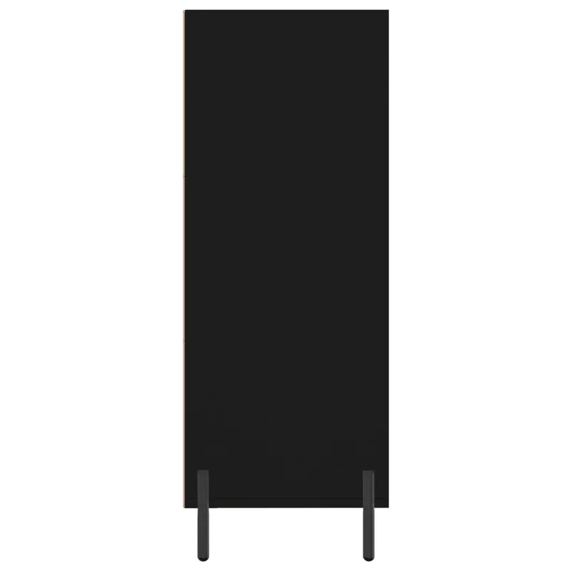Armoire à étagères moderne 69,5 x 32,5 x 90 cm avec pieds en métal et grand espace de rangement en bois noir 02_0048558
