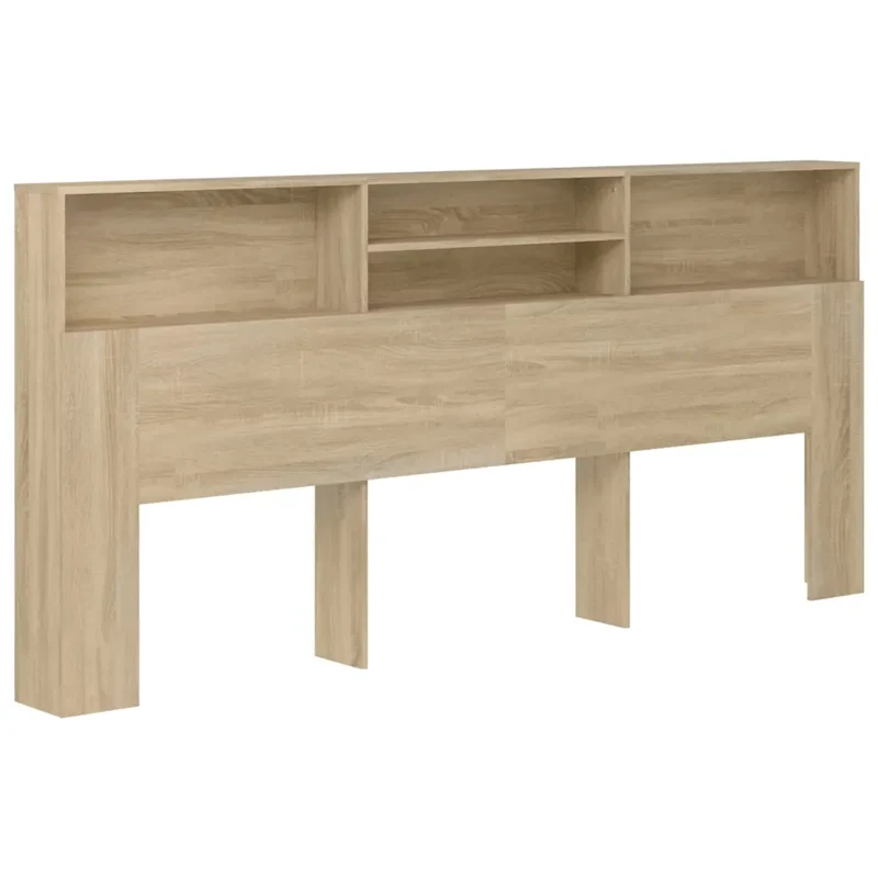 Armoire de tête de lit moderne rangement pratique chambre 220 x 19 x 103 cm en bois d'ingénierie chêne sonoma 02_0048013