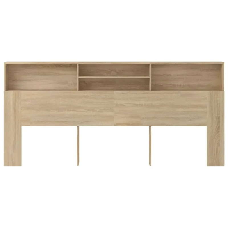 Armoire de tête de lit moderne rangement pratique chambre 220 x 19 x 103 cm en bois d'ingénierie chêne sonoma 02_0048013