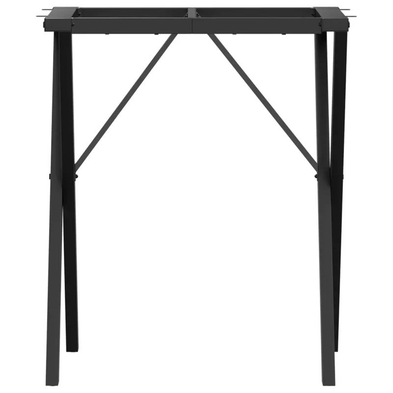 Pieds de table à manger cadre en X 60 x 40 x 73 cm stables et robustes style industriel en acier noir 02_0047242