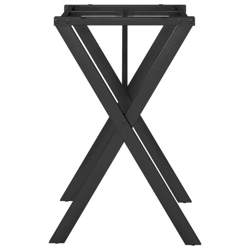Pieds de table à manger cadre en X 60 x 40 x 73 cm stables et robustes style industriel en acier noir 02_0047242
