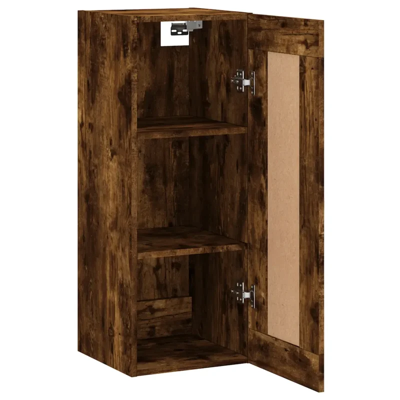 Armoire murale design moderne rangement 34,5 x 34 x 90 cm en bois d'ingénierie chêne fumé 02_0048960