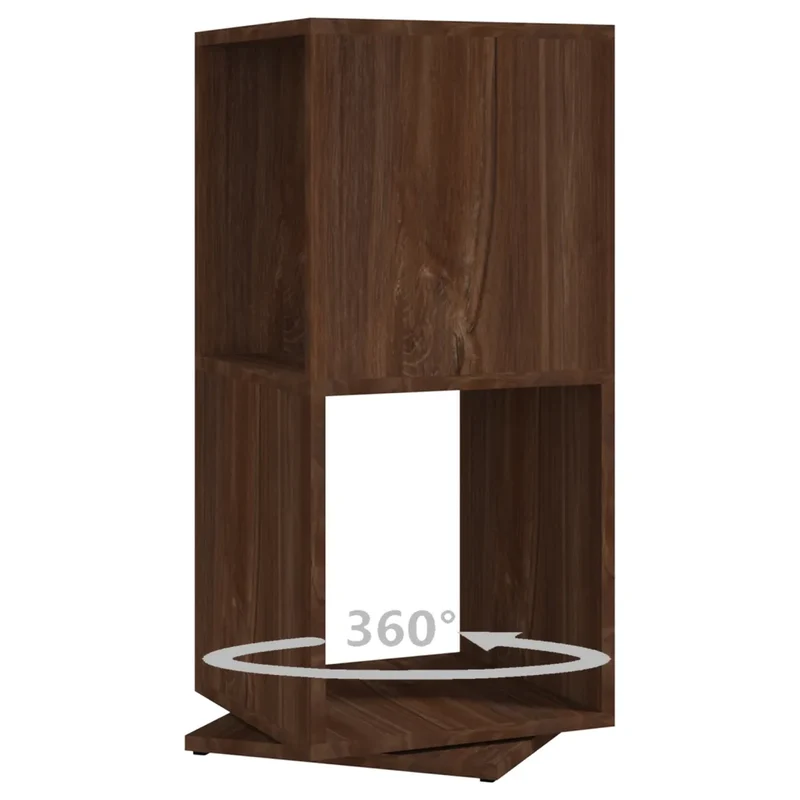 Armoire rotative multifonctionnelle 34,5 x 34,5 x 75,5 cm rangement 360 degrés design moderne en bois chêne marron 02_0046979