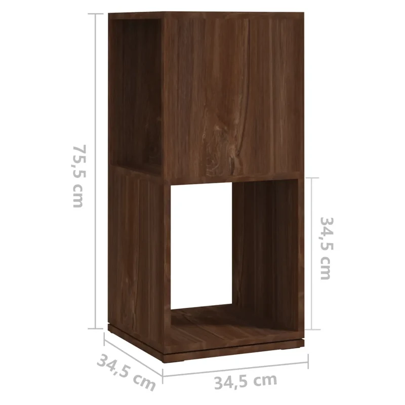 Armoire rotative multifonctionnelle 34,5 x 34,5 x 75,5 cm rangement 360 degrés design moderne en bois chêne marron 02_0046979