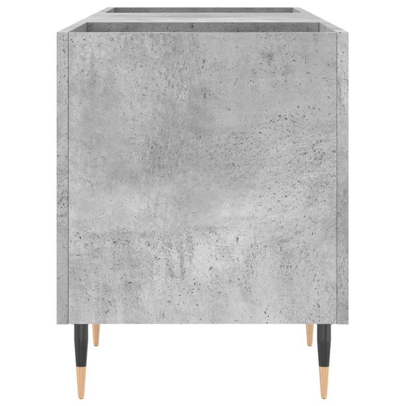 Armoire à disques classique moderne 121 x 38 x 48 cm grande capacité finition stable en bois gris béton 02_0049088