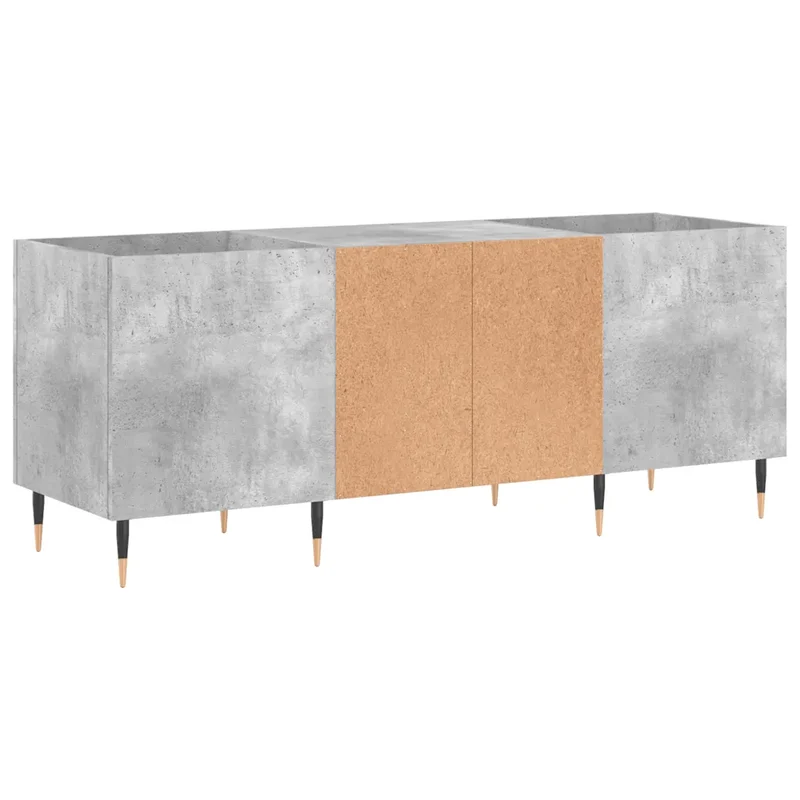 Armoire à disques classique moderne 121 x 38 x 48 cm grande capacité finition stable en bois gris béton 02_0049088