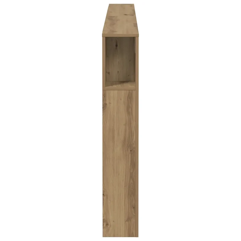 Armoire de tête de lit à bibliothèque 180 x 18 x 102 cm avec 3 compartiments style moderne en bois d'ingénierie chêne artisanal 02_0050973