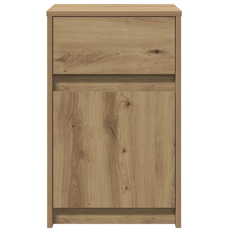 Armoire de chevet LED moderne rangement efficace 38 x 34 x 61 cm en bois d'ingénierie chêne artisanal 02_0052440