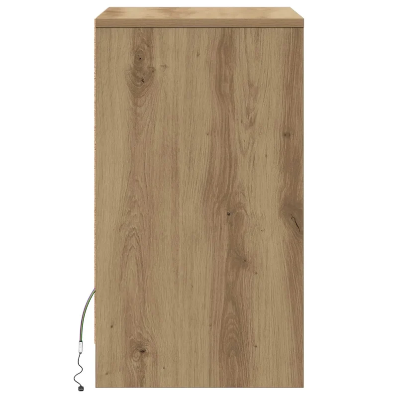Armoire de chevet LED moderne rangement efficace 38 x 34 x 61 cm en bois d'ingénierie chêne artisanal 02_0052440
