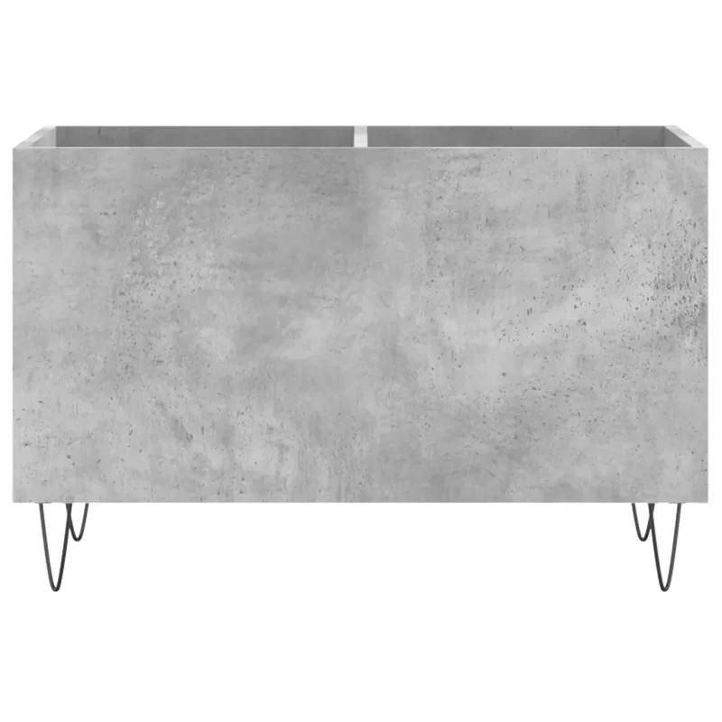 Armoire à disques classique rangement vinyles 74,5 x 38 x 48 cm style industriel en bois d'ingénierie gris béton 02_0049131