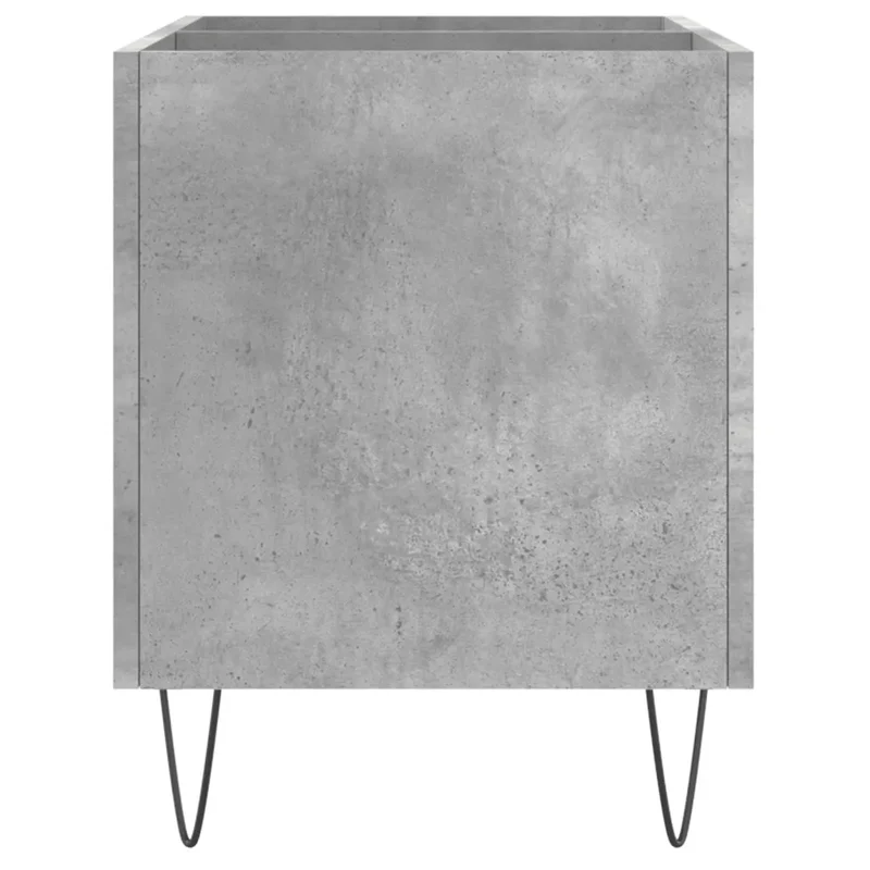 Armoire à disques classique rangement vinyles 74,5 x 38 x 48 cm style industriel en bois d'ingénierie gris béton 02_0049131