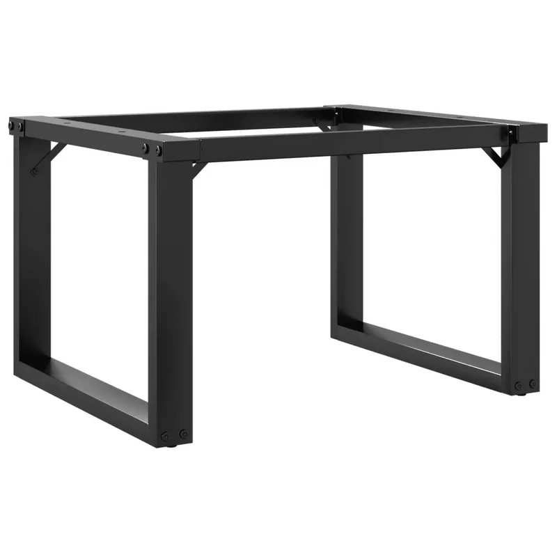 Pieds de table basse cadre en O 60 x 50 x 38 cm robustes et stables style industriel en acier noir 02_0047214