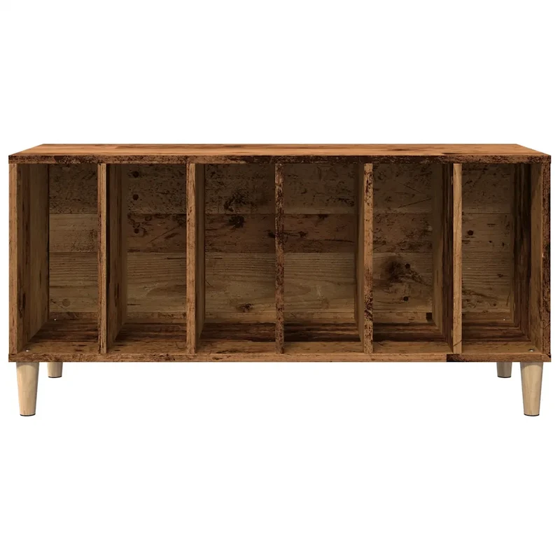 Armoire à disques vintage pratique 100 x 38 x 48 cm finition bois en bois d'ingénierie vieux bois 02_0051062