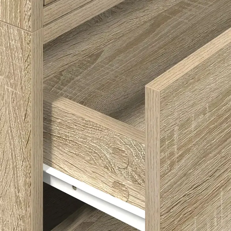 Lot de 2 armoires de rangement avec 2 tiroirs 60 x 31 x 40 cm en bois d'ingénierie chêne sonoma 02_0051193