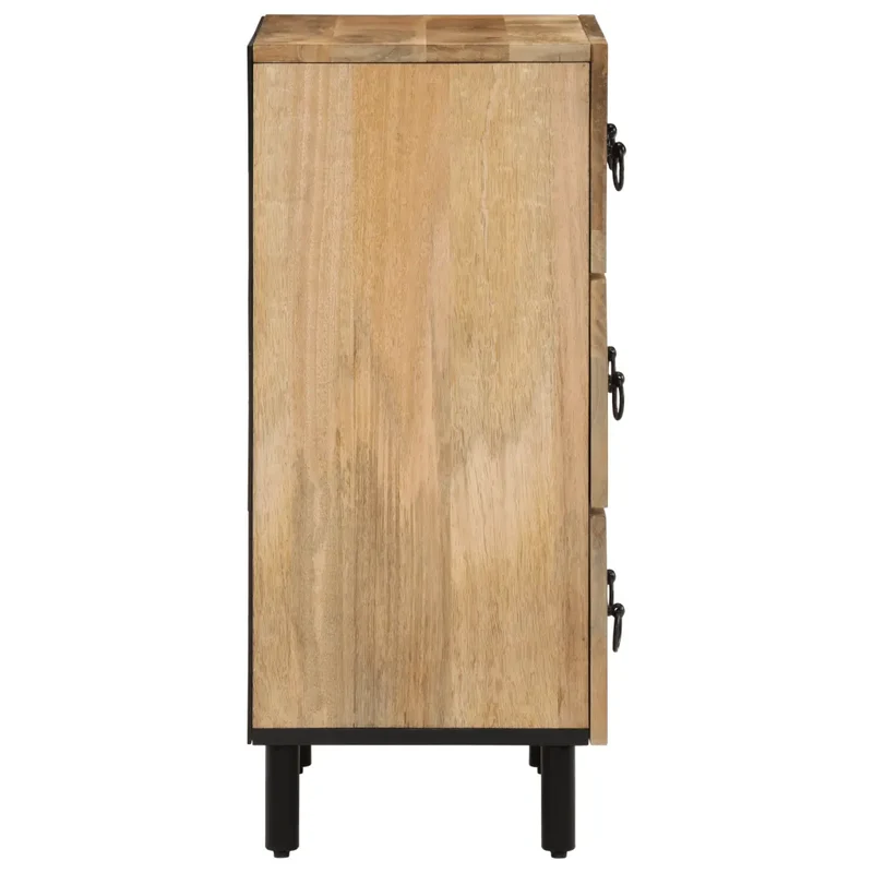 Lot de 2 armoires latérales rétro avec grand espace de rangement 60 x 33 x 75 cm en bois massif de manguier 02_0055509