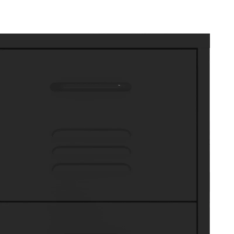 Armoire à tiroirs noire 80 x 35 x 101,5 cm robuste rangement ergonomique design contemporain en acier noir 02_0046842
