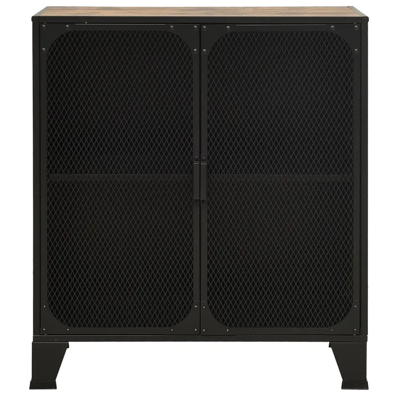 Armoire de rangement avec étagère intégrée style industriel urbain 72 x 36 x 82 cm en métal marron 02_0046798