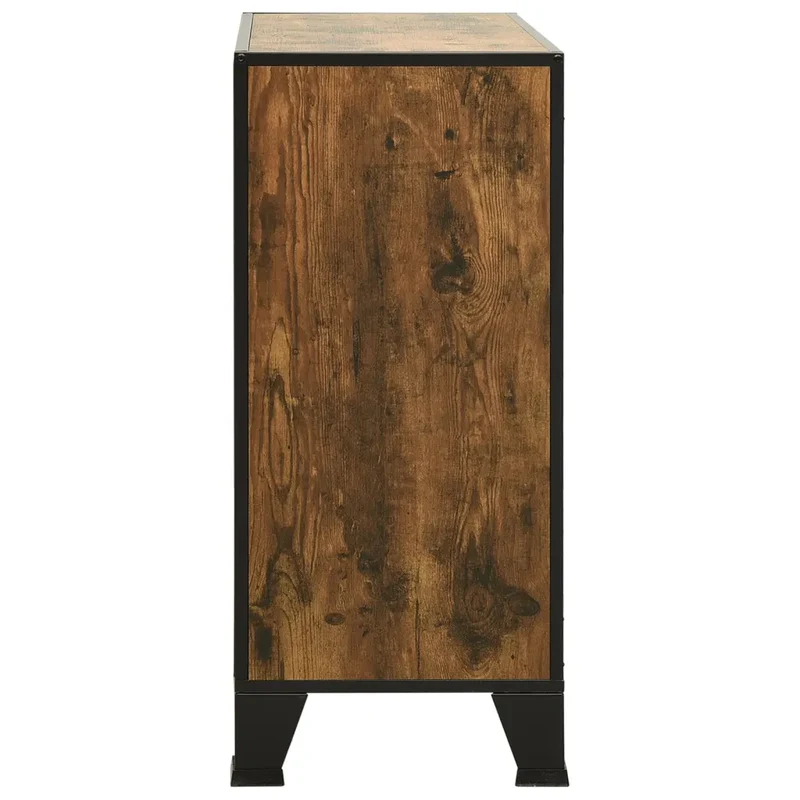 Armoire de rangement avec étagère intégrée style industriel urbain 72 x 36 x 82 cm en métal marron 02_0046798