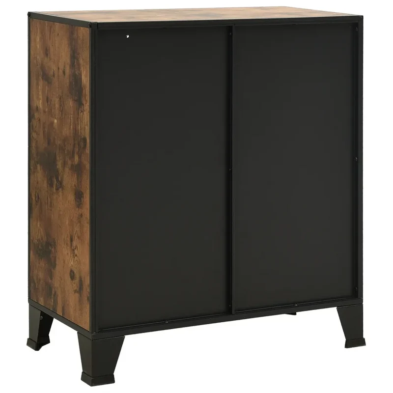 Armoire de rangement avec étagère intégrée style industriel urbain 72 x 36 x 82 cm en métal marron 02_0046798