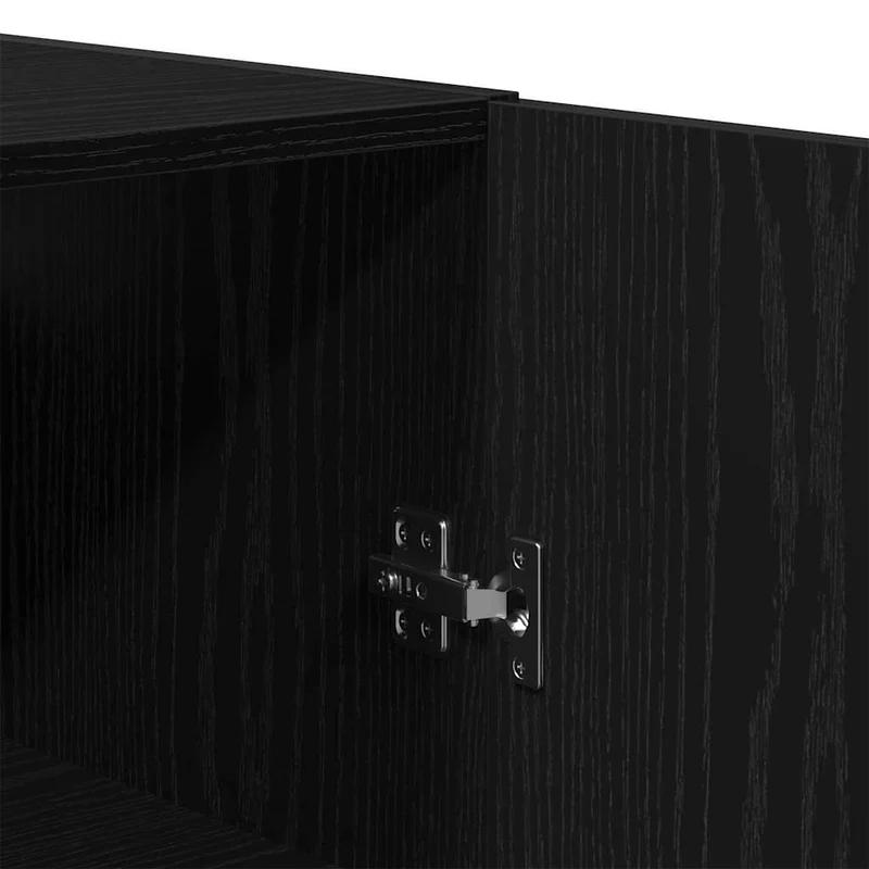 Lot de 2 armoires murales modernes avec 4 portes rangement 69,5 x 34 x 90 cm en bois d'ingénierie chêne noir 02_0055910