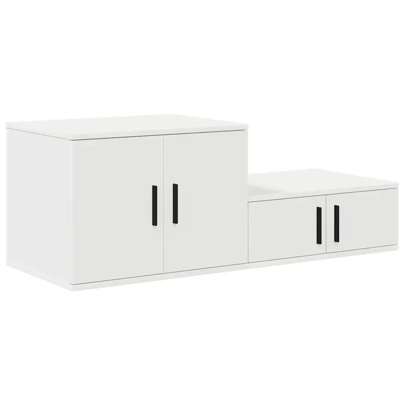 Armoire de rangement moderne 127 x 41 x 40 cm pratique minimaliste salle à manger salon en bois blanc 02_0052102
