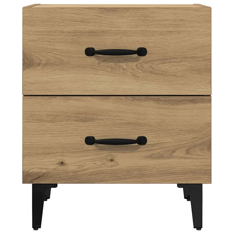 Table de chevet avec tiroir pratique style rustique chambre 40 x 35 x 47,5 cm en bois chêne artisanal 02_0052684