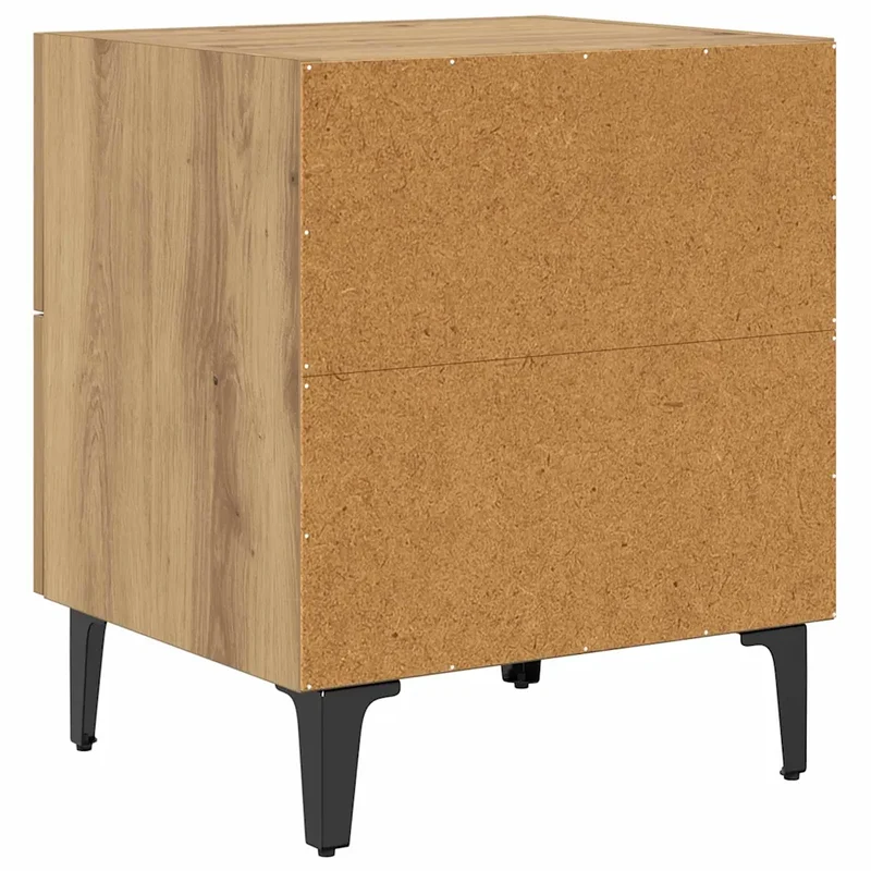Table de chevet avec tiroir pratique style rustique chambre 40 x 35 x 47,5 cm en bois chêne artisanal 02_0052684