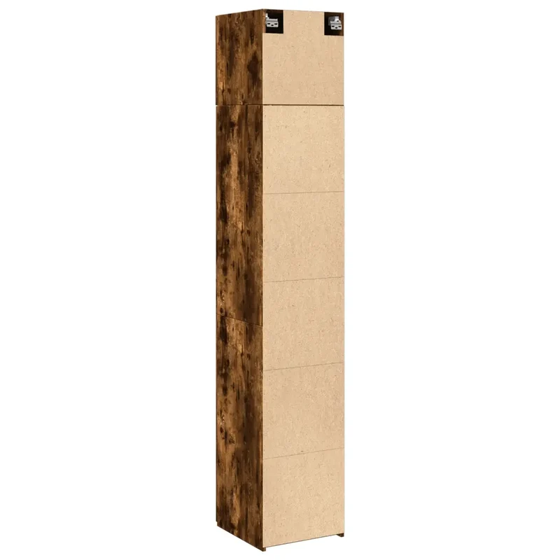 Armoire de rangement mince économie d’espace 40 x 42,5 x 225 cm en bois d'ingénierie chêne fumé 02_0055559