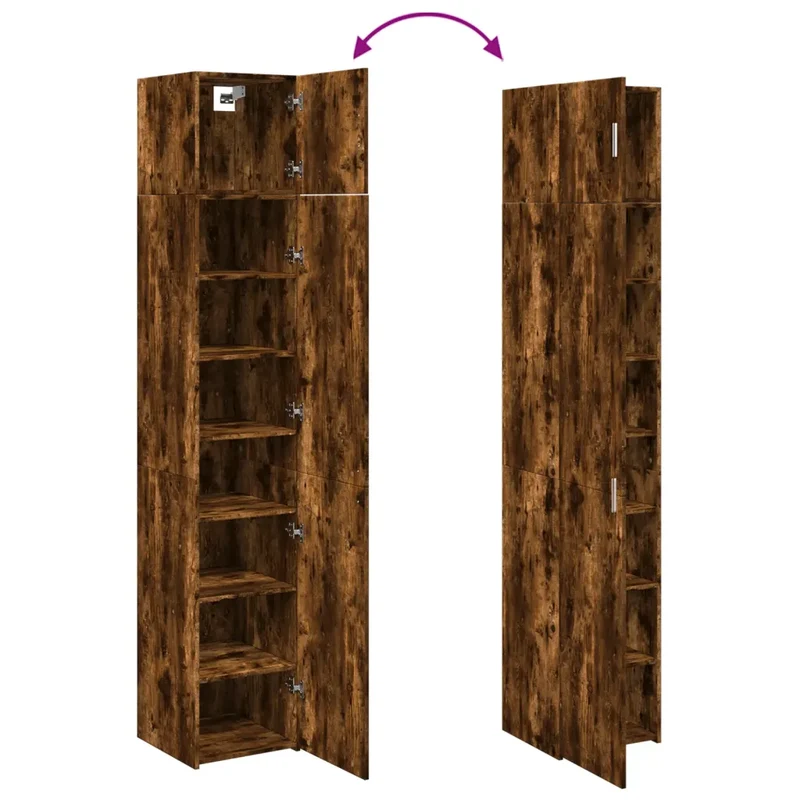 Armoire de rangement mince économie d’espace 40 x 42,5 x 225 cm en bois d'ingénierie chêne fumé 02_0055559