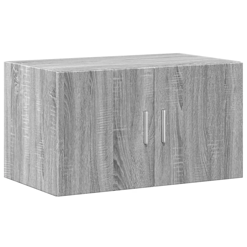 Armoire de rangement haute 11 compartiments 70 x 42,5 x 225 cm style moderne en bois d'ingénierie gris 02_0055591