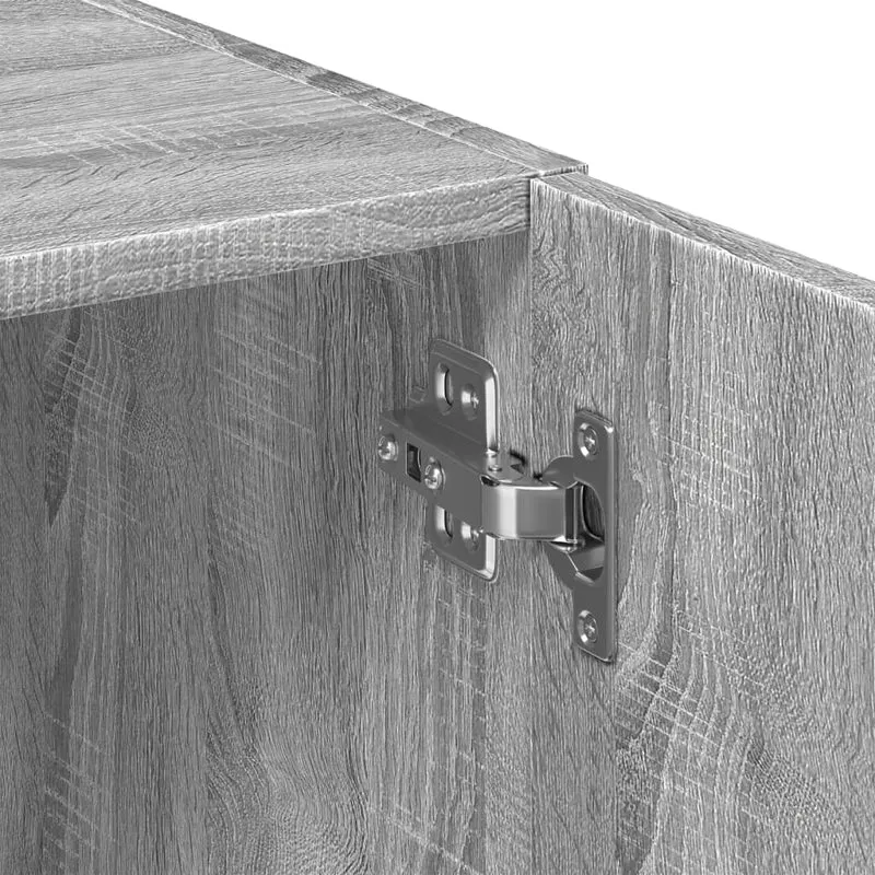 Armoire de rangement haute 11 compartiments 70 x 42,5 x 225 cm style moderne en bois d'ingénierie gris 02_0055591