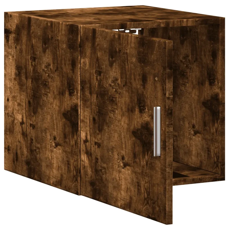 Armoire murale pratique gain de place salon chambre 40 x 42,5 x 40 cm en bois d'ingénierie chêne fumé 02_0049486