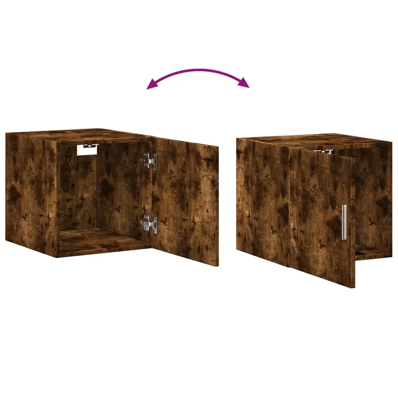 Armoire murale pratique gain de place salon chambre 40 x 42,5 x 40 cm en bois d'ingénierie chêne fumé 02_0049486