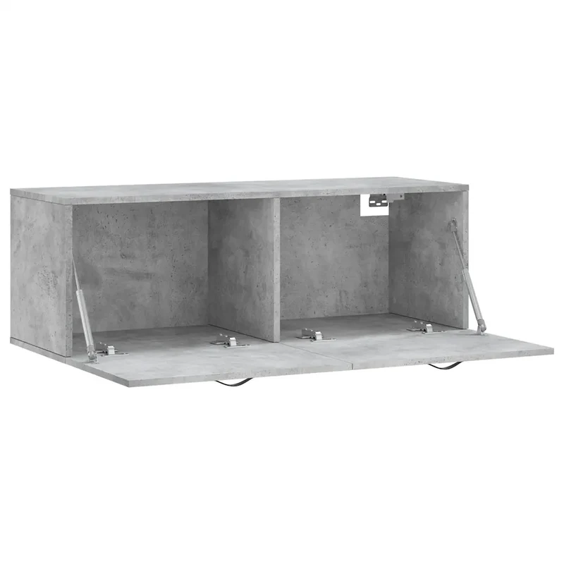 Armoire murale pratique moderne 100 x 36,5 x 35 cm rangement design en bois d'ingénierie gris béton 02_0048885